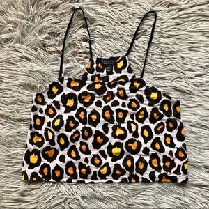 Top Shop Leopard Print Crop Top